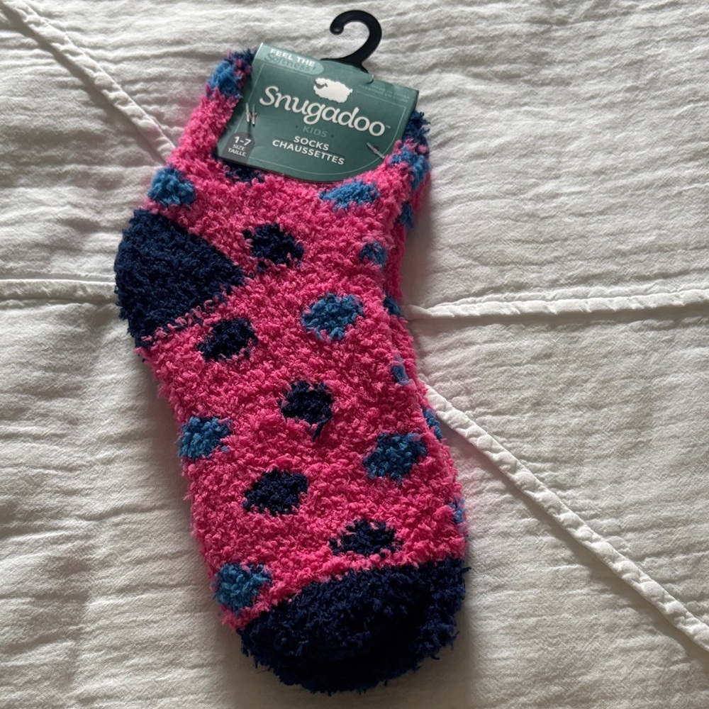 Snugadoo Pink and Blue Polka Dot Socks